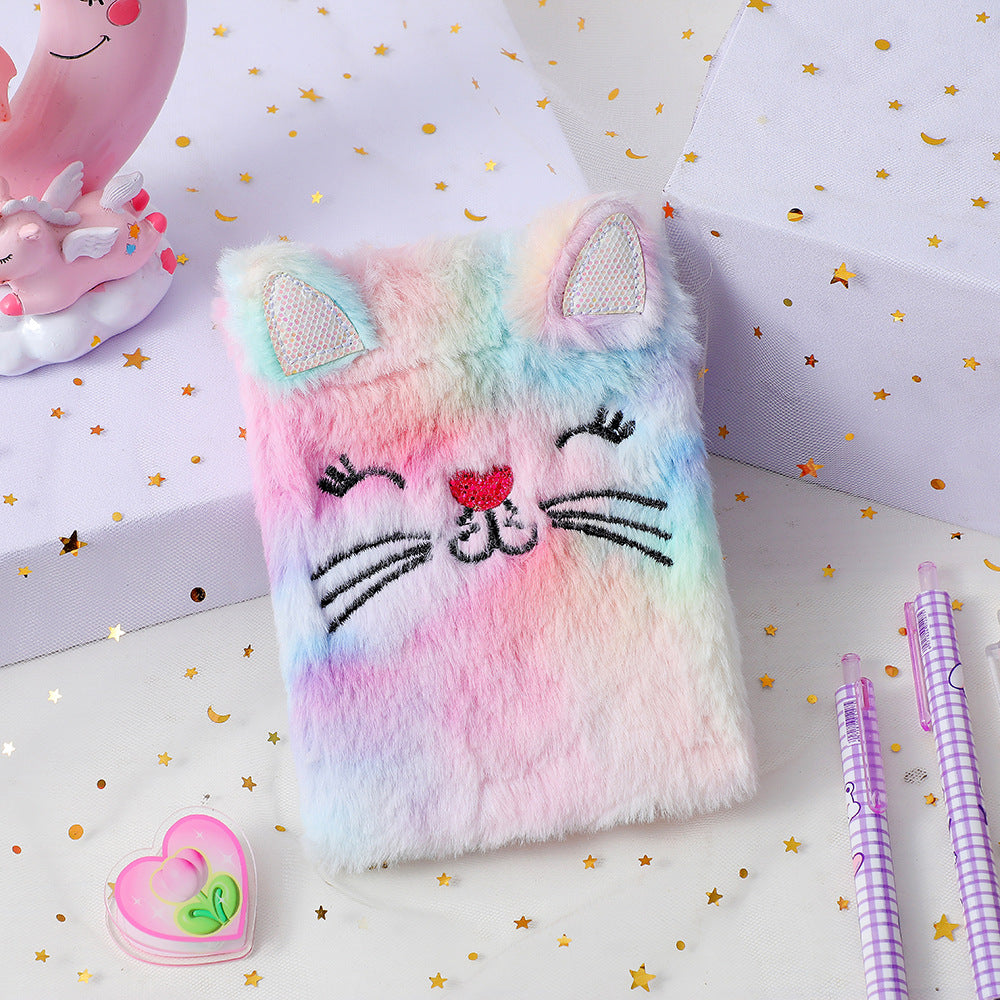Wholesale Cartoon Plush Notebook Cute Girls Embroidery Account Book
